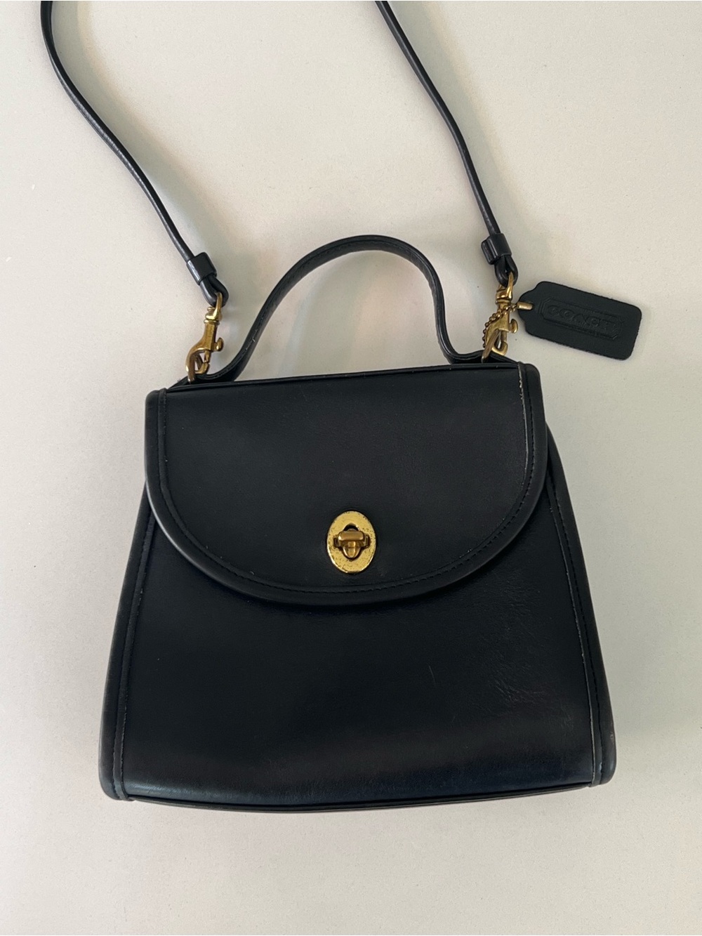 Vintage Coach Regina Bag 9983 Black Glove-Tanned Leather 1995